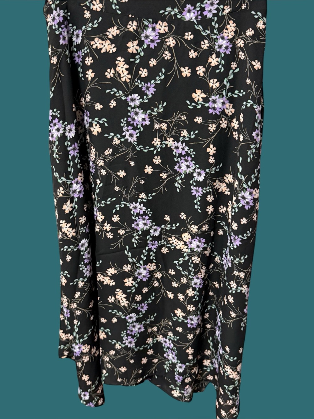 19 Cooper Women’s Size XS Black Floral Skirt Knee Length Vintage Asymmetrical